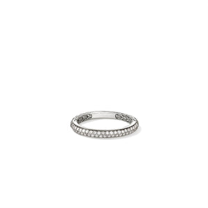 JH Essential Pavé Band Ring, Sterling Silver, Diamonds, 2.5MM