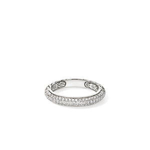 JH Essential Pavé Band Ring, Sterling Silver, Diamonds, 3.5MM