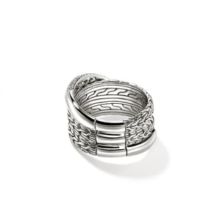 JH Essential Pavé Crossover Ring, Sterling Silver, Diamonds thumbnail