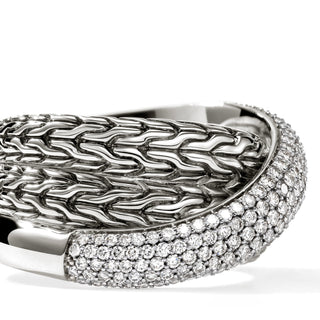 JH Essential Pavé Crossover Ring, Sterling Silver, Diamonds thumbnail