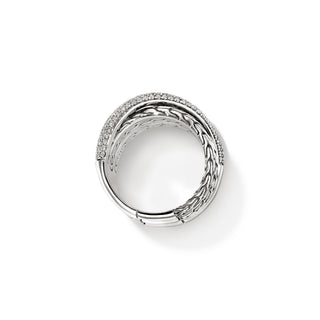 JH Essential Pavé Crossover Ring, Sterling Silver, Diamonds thumbnail