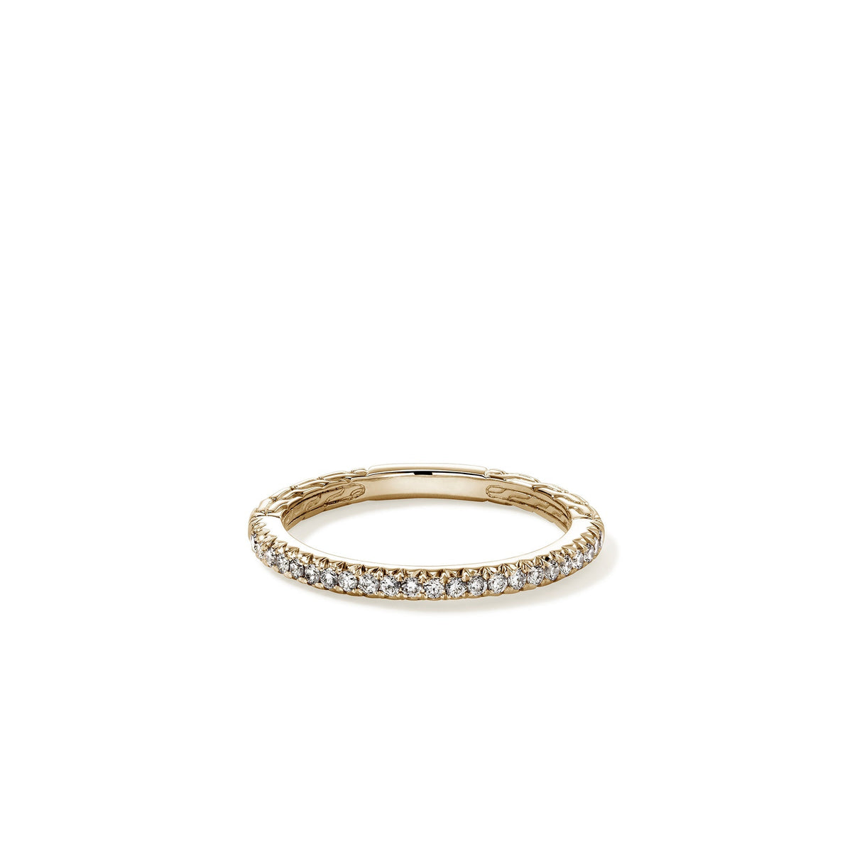 JH Essential Pavé Band Ring, Gold, Diamonds, 2MM