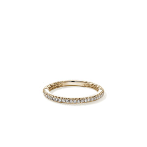 JH Essential Pavé Band Ring, Gold, Diamonds, 2MM
