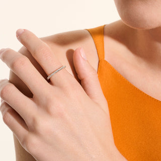 JH Essential Pavé Band Ring, Gold, Diamonds, 2MM thumbnail