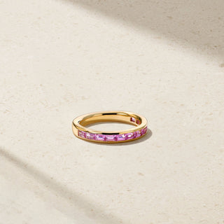 Baguette Pink Sapphire Thread Ring thumbnail