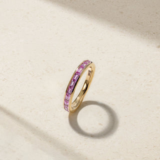 Baguette Pink Sapphire Thread Ring thumbnail