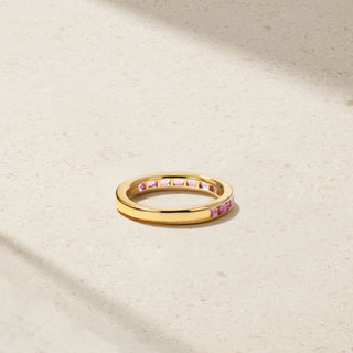 Baguette Pink Sapphire Thread Ring thumbnail
