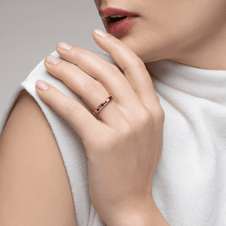 Baguette Ruby and Diamond Thread Ring thumbnail