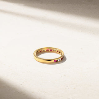 Baguette Ruby and Diamond Thread Ring thumbnail