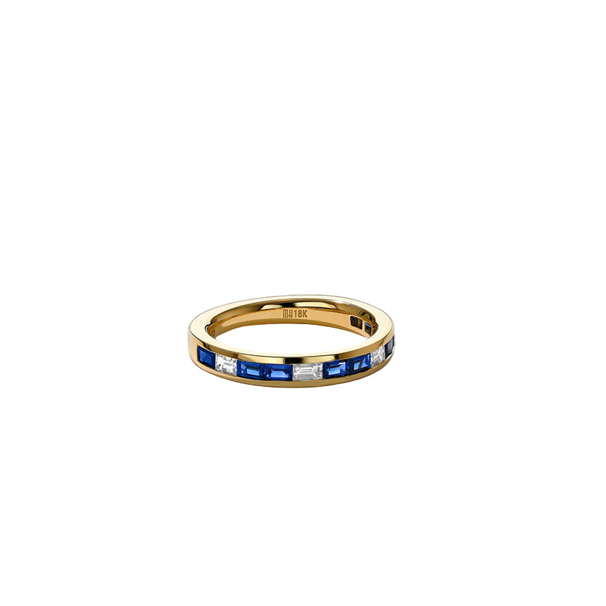 Baguette Sapphire and Diamond Thread Ring