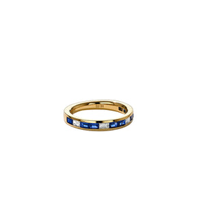 Baguette Sapphire and Diamond Thread Ring