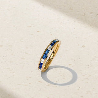 Baguette Sapphire and Diamond Thread Ring thumbnail