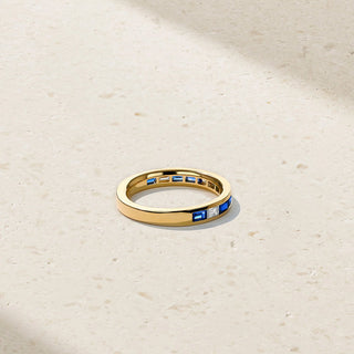 Baguette Sapphire and Diamond Thread Ring thumbnail