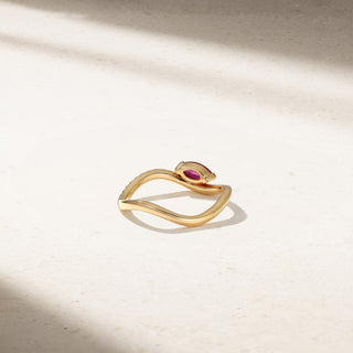 Single Wave Ruby and Diamond Ring thumbnail