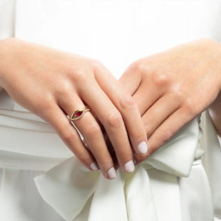 Mirrored Wave Ruby and Diamond Ring thumbnail