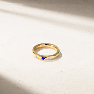 Classic Burnish Sapphire and Diamond Band thumbnail