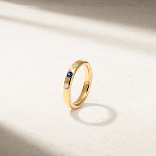 Classic Burnish Sapphire and Diamond Band thumbnail