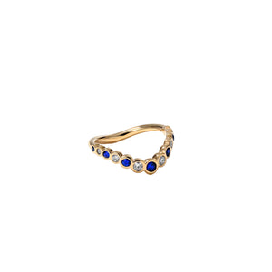 Bubbly Zenith Sapphire and Diamond Ring