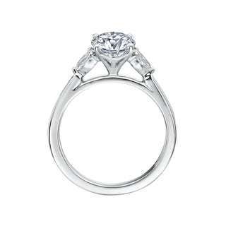 River North 3 Stone Oval Center Diamond Pear Sides Wedding Ring thumbnail