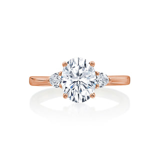 River North 3 Stone Oval Center Diamond Pear Sides Wedding Ring thumbnail