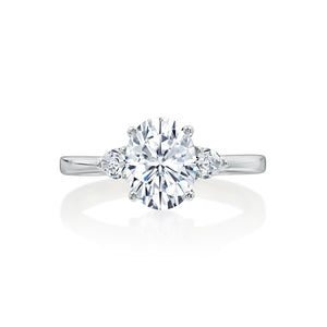 River North 3 Stone Oval Center Diamond Pear Sides Wedding Ring