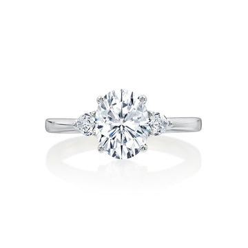 River North 3 Stone Oval Center Diamond Pear Sides Wedding Ring