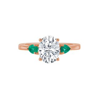 River North 3 Stone Oval Center Emerald Pear Sides thumbnail