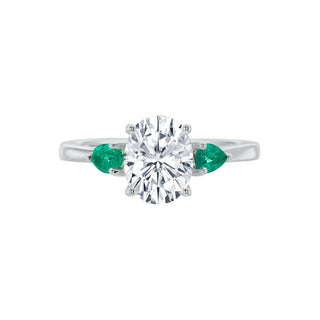 River North 3 Stone Oval Center Emerald Pear Sides thumbnail