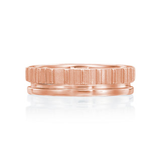 River North 2/3 Texture Slat Wedding Band thumbnail