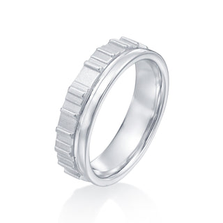 River North 2/3 Texture Slat Wedding Band thumbnail