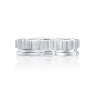 River North 2/3 Texture Slat Wedding Band thumbnail
