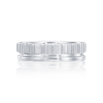 River North 2/3 Texture Slat Wedding Band