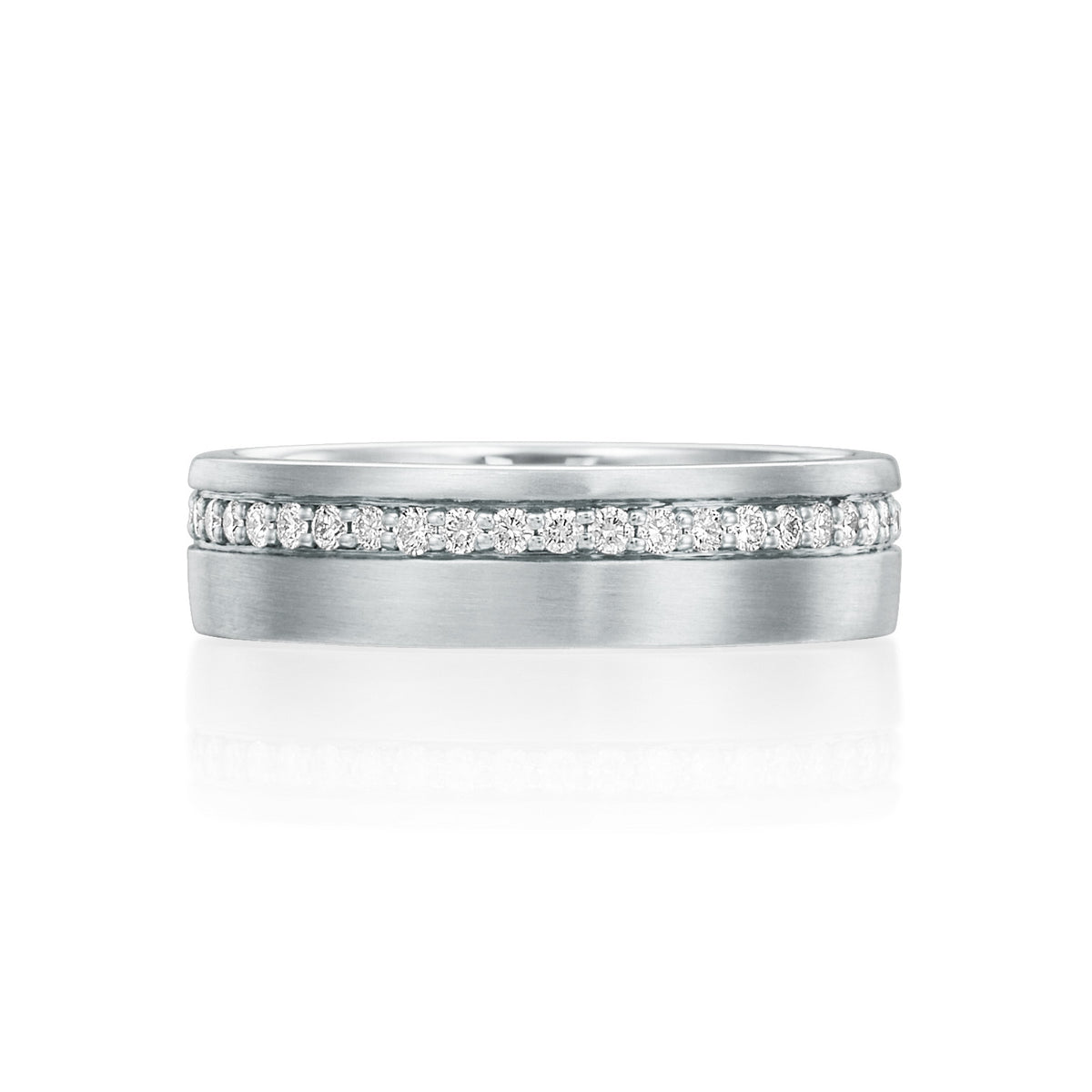 River North Offset Diamond Channel Wedding Band