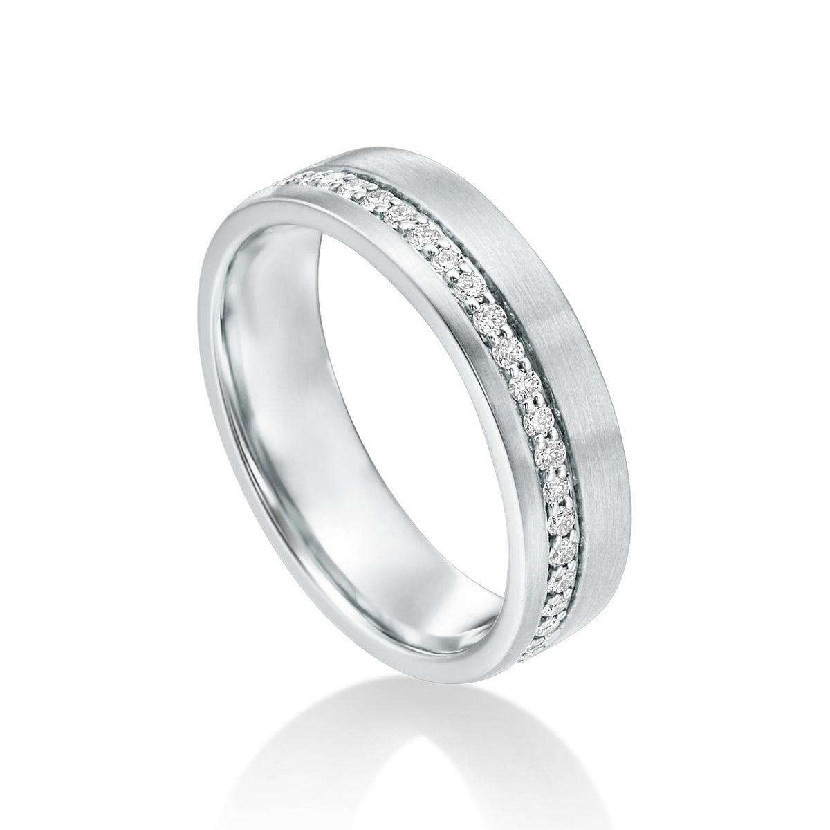 River North Offset Diamond Channel Wedding Band