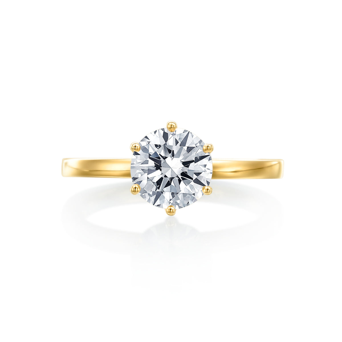 River North 6 Prong Round Solitaire Wedding Ring