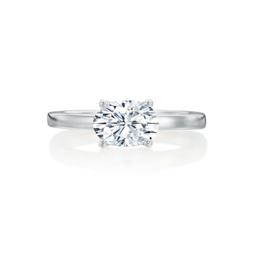 River North Oval Solitaire Wedding Ring