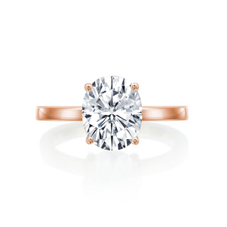 River North Oval Solitaire Hidden Halo Wedding Ring thumbnail