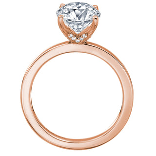 River North Oval Solitaire Hidden Halo Wedding Ring thumbnail