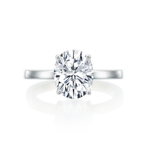 River North Oval Solitaire Hidden Halo Wedding Ring