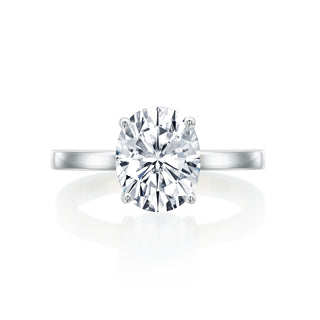 River North Oval Solitaire Hidden Halo Wedding Ring thumbnail