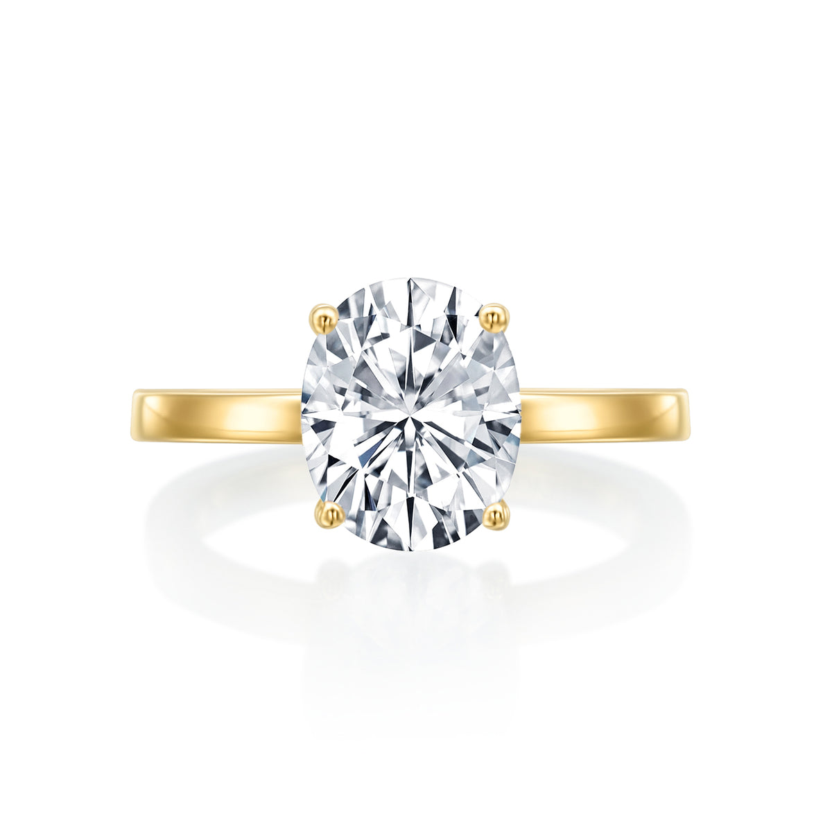 River North Oval Solitaire Hidden Halo Wedding Ring