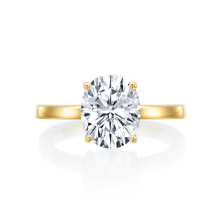 River North Oval Solitaire Hidden Halo Wedding Ring thumbnail