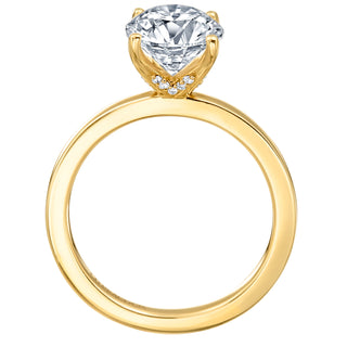 River North Oval Solitaire Hidden Halo Wedding Ring thumbnail