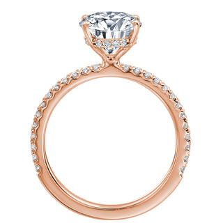 River North Oval Hidden Halo Side Diamonds Wedding Ring thumbnail