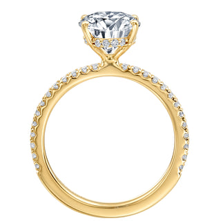 River North Oval Hidden Halo Side Diamonds Wedding Ring thumbnail