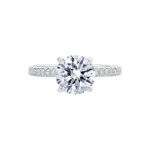 River North Round Hidden Halo With Side Diamonds Wedding Ring