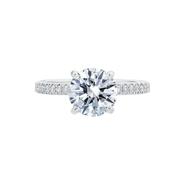 River North Round Hidden Halo With Side Diamonds Wedding Ring
