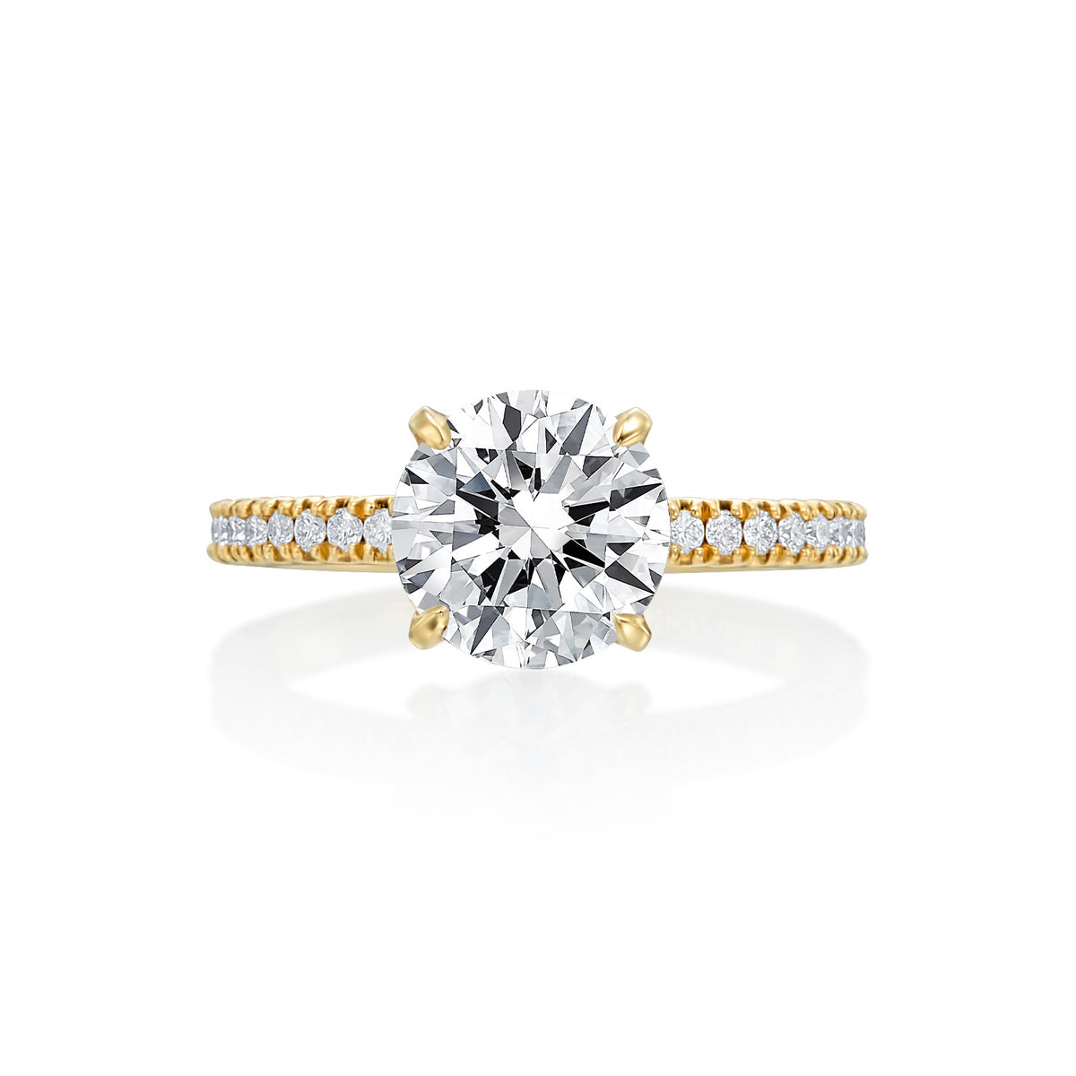 River North Round V Head Side Diamonds Wedding Ring