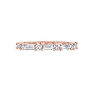 River North Baguette and Round Diamond Wedding Band thumbnail