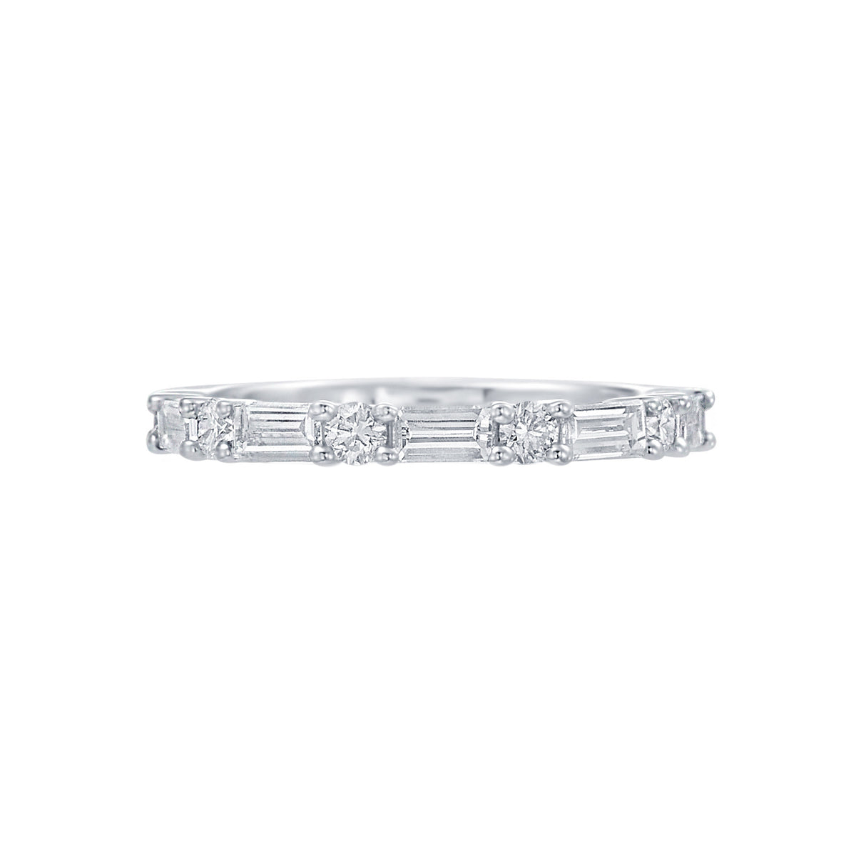 River North Baguette and Round Diamond Wedding Band